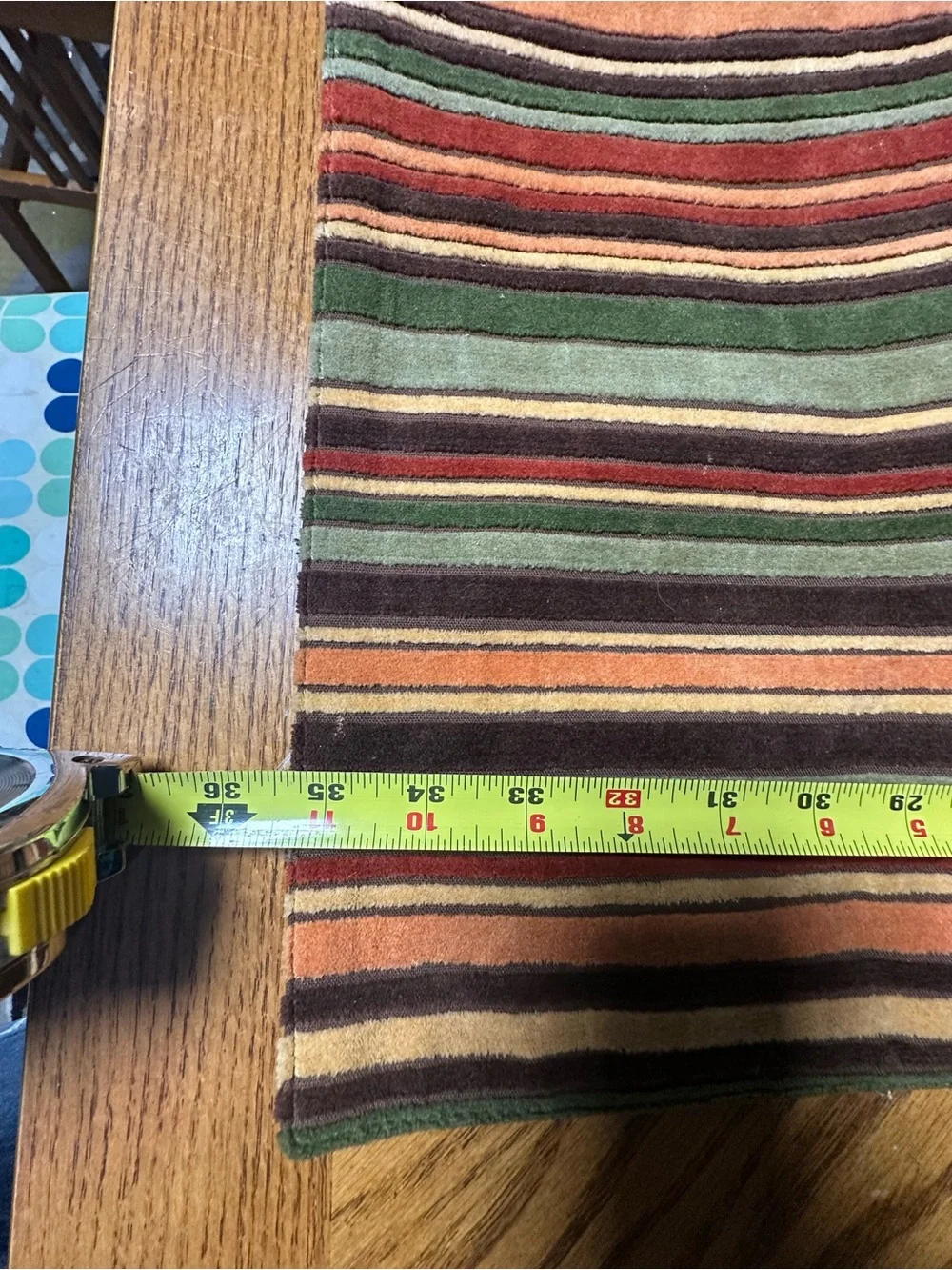 Striped Velour table Runner in Earth Tones